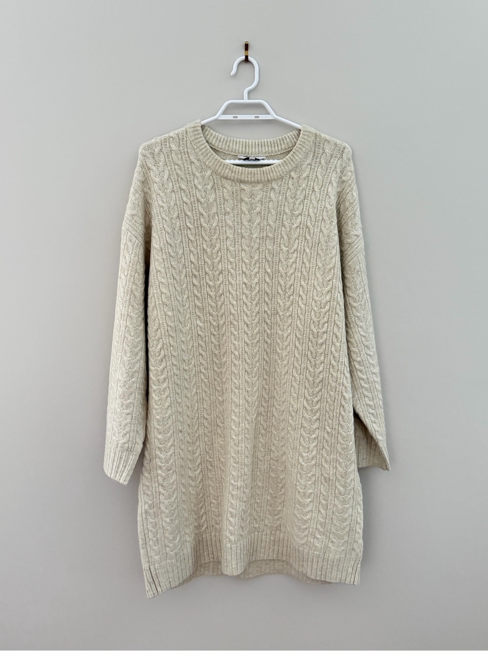 Reitmans Cream Cable-Knit Midi Dress